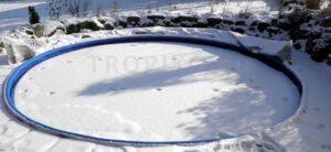 TROPIKO pool roofing for the extended swimming season, a warm pool and azure clean water. For above ground and inground (circular / round) garden pools. Pool cover.